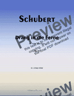 page one of Schubert-Drang in die Ferne,Op.71,in c sharp minor