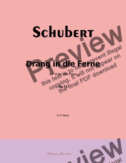 page one of Schubert-Drang in die Ferne,Op.71,in f minor