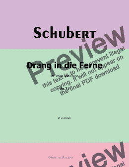 page one of Schubert-Drang in die Ferne,Op.71,in e minor