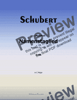 page one of Schubert-Namenstaglied,in C Major