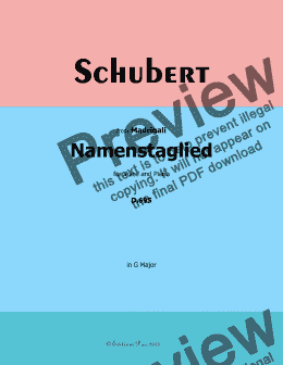 page one of Schubert-Namenstaglied,in G Major