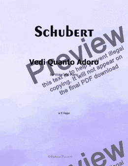 page one of Schubert-Vedi Quanto Adoro,in E Major