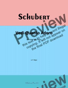 page one of Schubert-Vedi Quanto Adoro,in F Major