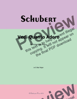 page one of Schubert-Vedi Quanto Adoro,in G flat Major