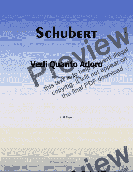 page one of Schubert-Vedi Quanto Adoro,in G Major