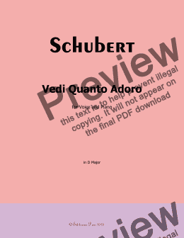 page one of Schubert-Vedi Quanto Adoro,in D Major