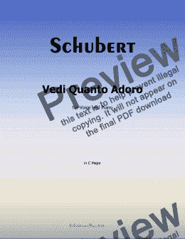 page one of Schubert-Vedi Quanto Adoro,in C Major