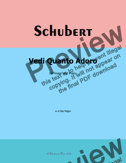 page one of Schubert-Vedi Quanto Adoro,in A flat Major