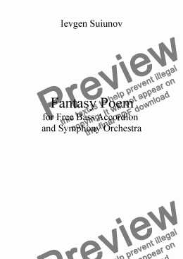 page one of FANTASY POEM for Free Bass Accordion and Symphony Orchestra