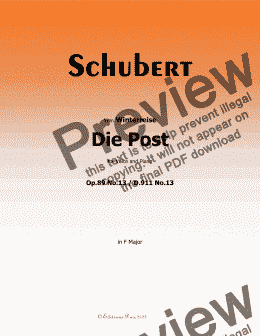 page one of Schubert-Die Post,in F Major