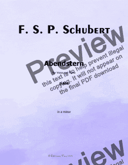 page one of Schubert-Abendstern,in a minor