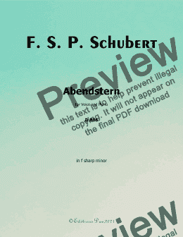 page one of Schubert-Abendstern,in f sharp minor