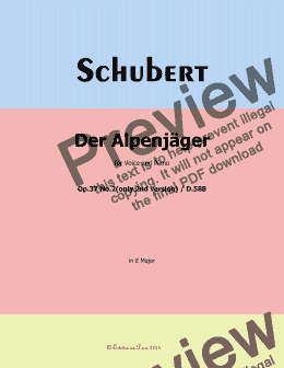 page one of Schubert-Der Alpenjäger,Op.37 No.2,in E Major