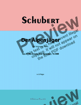 page one of Schubert-Der Alpenjäger,Op.37 No.2,in B Major