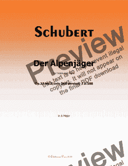 page one of Schubert-Der Alpenjäger,Op.37 No.2,in A Major