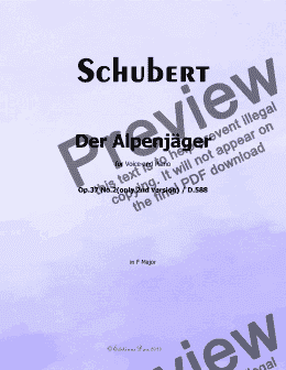 page one of Schubert-Der Alpenjäger,Op.37 No.2,in F Major