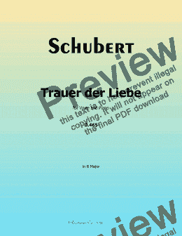 page one of Schubert-Trauer der Liebe,in B Major