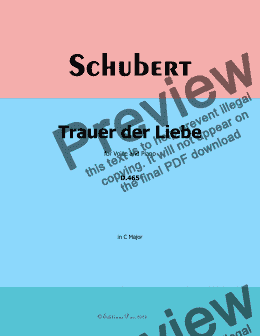 page one of Schubert-Trauer der Liebe,in C Major