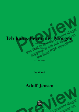 page one of A. Jensen-Ich habe,bevor der Morgen,Op.30 No.2,in G flat Major