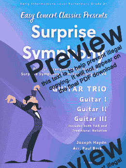 page one of Surprise Symphony (Guitar Trio)