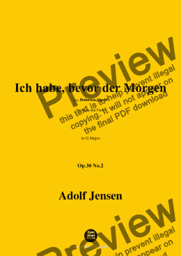 page one of A. Jensen-Ich habe,bevor der Morgen,Op.30 No.2,in G Major