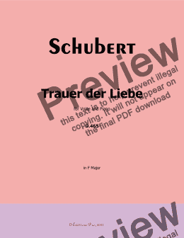 page one of Schubert-Trauer der Liebe,in F Major