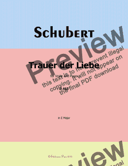 page one of Schubert-Trauer der Liebe,in E Major