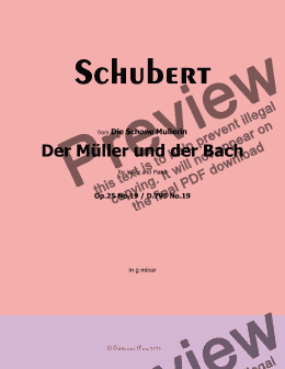 page one of Schubert-Der Muller und der Bach,in g minor