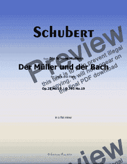 page one of Schubert-Der Muller und der Bach,in a flat minor