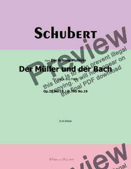 page one of Schubert-Der Muller und der Bach,in b minor