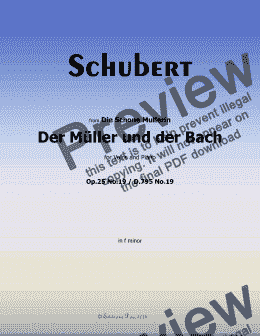 page one of Schubert-Der Muller und der Bach,in f minor