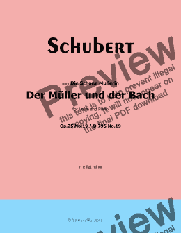 page one of Schubert-Der Muller und der Bach,in e flat minor