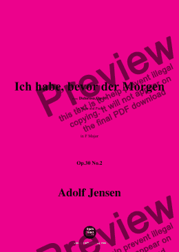 page one of A. Jensen-Ich habe,bevor der Morgen,Op.30 No.2,in F Major