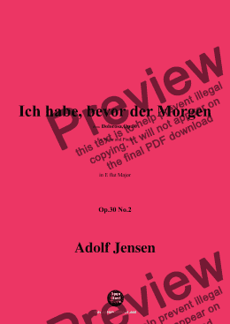 page one of A. Jensen-Ich habe,bevor der Morgen,Op.30 No.2,in E flat Major