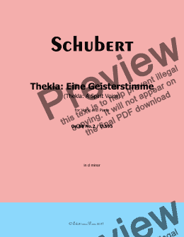 page one of Schubert-Thekla: Eine Geisterstimme,in d minor