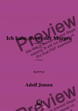 page one of A. Jensen-Ich habe,bevor der Morgen,Op.30 No.2,in D Major