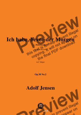 page one of A. Jensen-Ich habe,bevor der Morgen,Op.30 No.2,in C Major