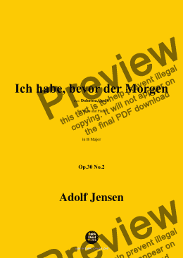 page one of A. Jensen-Ich habe,bevor der Morgen,Op.30 No.2,in B Major