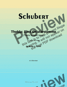 page one of Schubert-Thekla: Eine Geisterstimme,in b flat minor