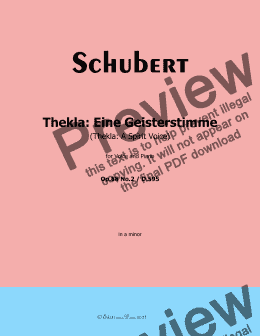 page one of Schubert-Thekla: Eine Geisterstimme,in a minor