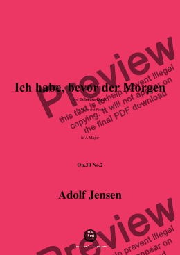 page one of A. Jensen-Ich habe,bevor der Morgen,Op.30 No.2,in A Major