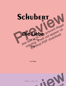 page one of Schubert-Die Liebe,in G Major