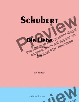 page one of Schubert-Die Liebe,in A flat Major