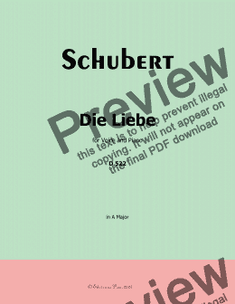 page one of Schubert-Die Liebe,in A Major