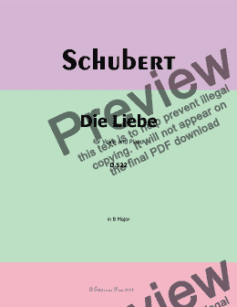 page one of Schubert-Die Liebe,in B Major