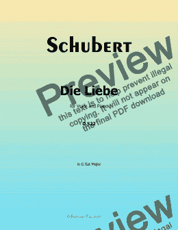 page one of Schubert-Die Liebe,in G flat Major