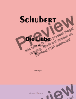 page one of Schubert-Die Liebe,in F Major