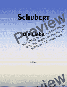 page one of Schubert-Die Liebe,in E Major