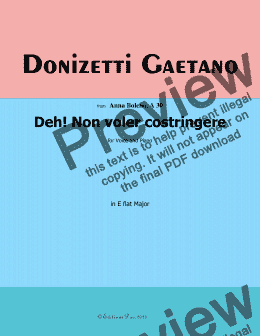 page one of Donizetti-Deh!Non voler costringere,in E flat Major