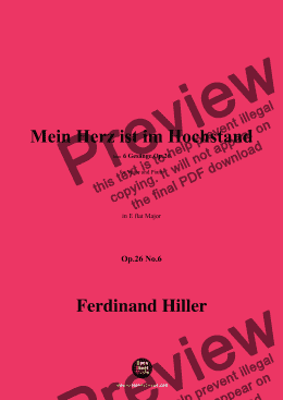 page one of F. Hiller-Mein Herz ist im Hochstand,Op.26 No.6,in E flat Major